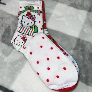 Hello Kitty Christmas Crew Socks 3 Pack